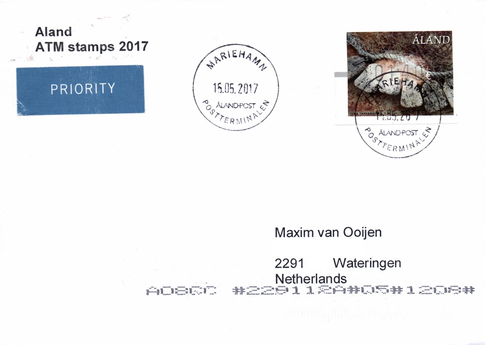 World envelope collection Aland ATM stamps 2017