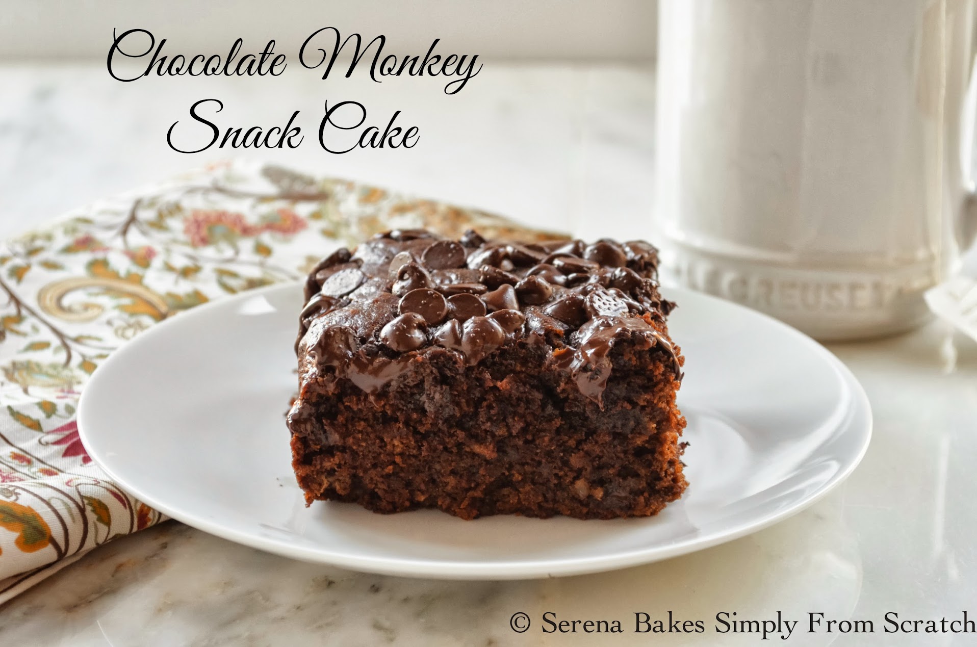 Eggless Chocolate Monkey Snack Cake