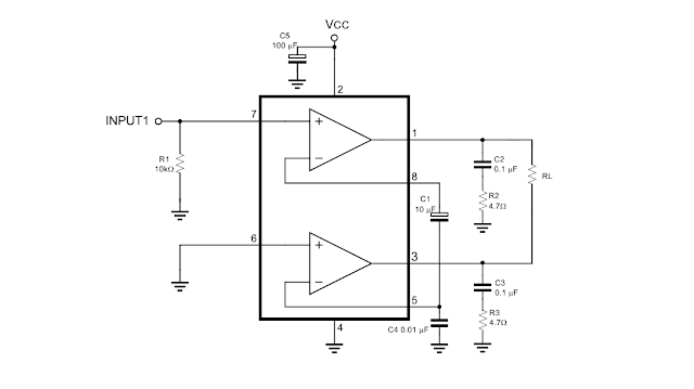 Антенна 24: TDA2822m Усилитель по мостовой схеме моно
