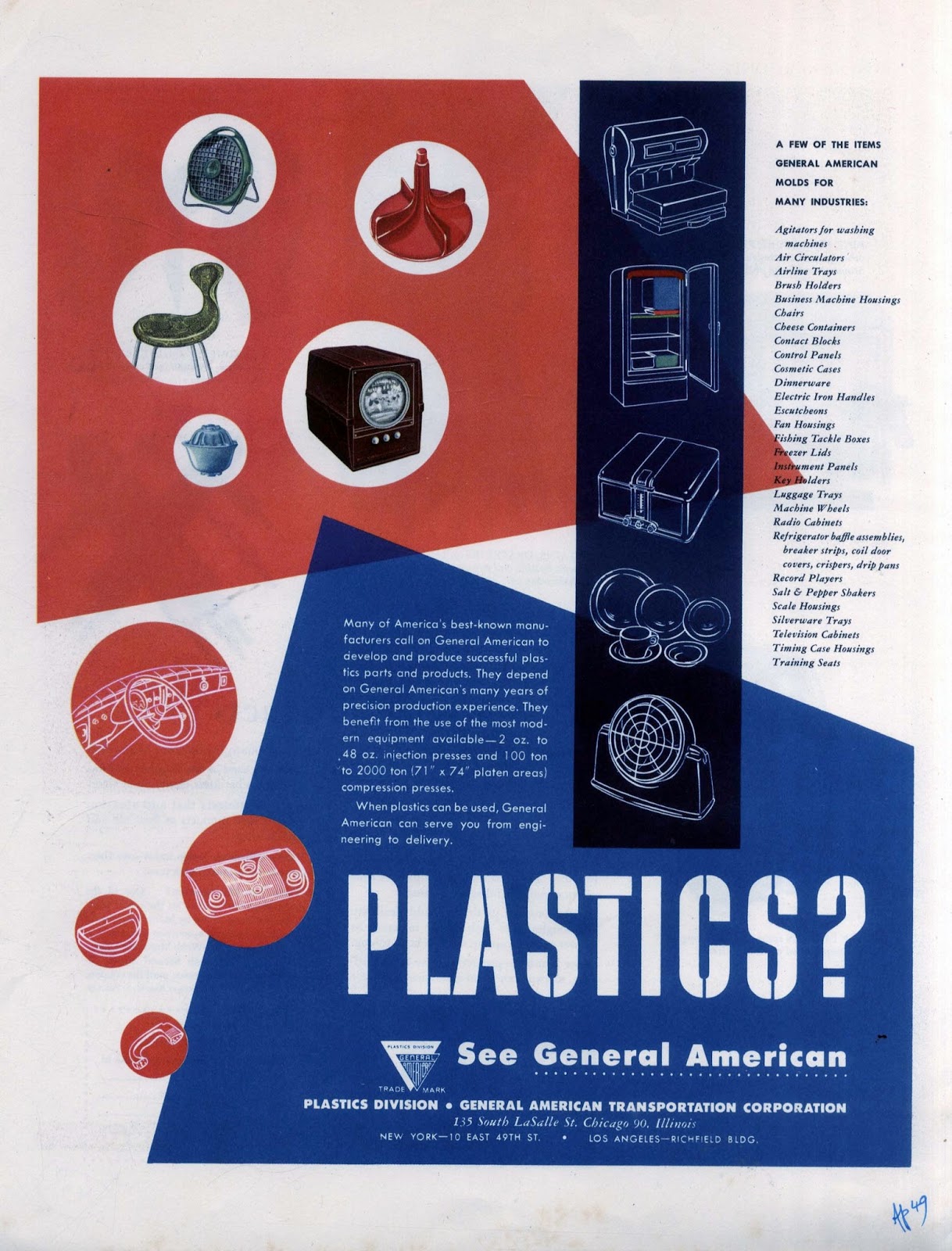 The Visual Primer of Advertising Cliches Plastic molds by General American Plastics 1949