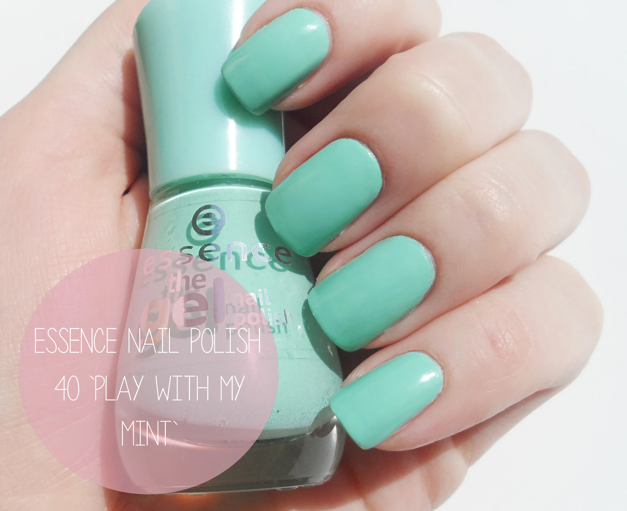 blogger Liz Breygel shares her beauty review and shows the pastel green spring nail look you can create with the nail polish by affordable european brand essence