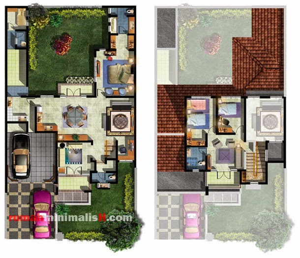 Desain Rumah Minimalis 2 Lantai Beserta Denah - Gambar 