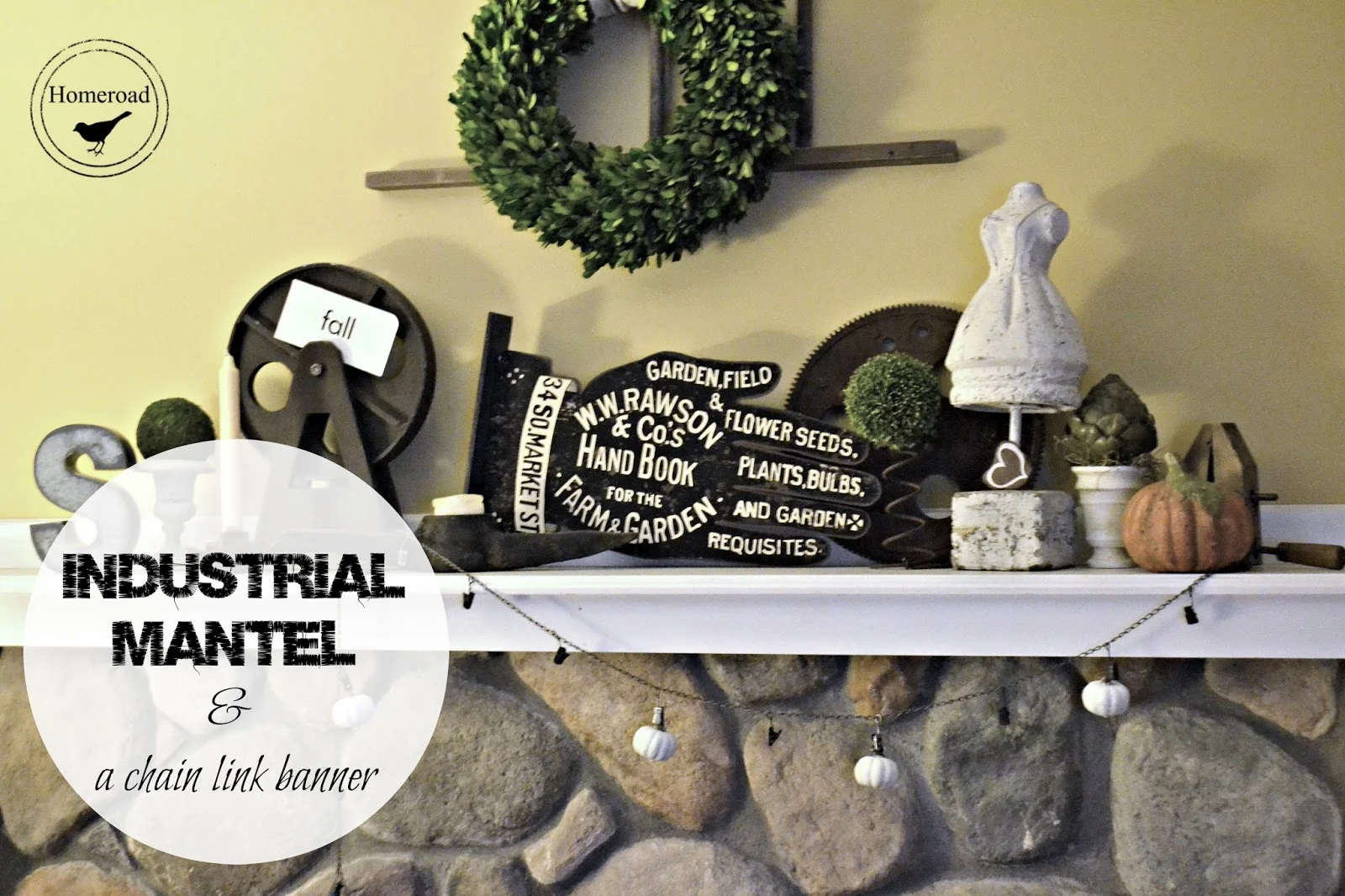 industrial mantel and chain banner www.homeroad.net