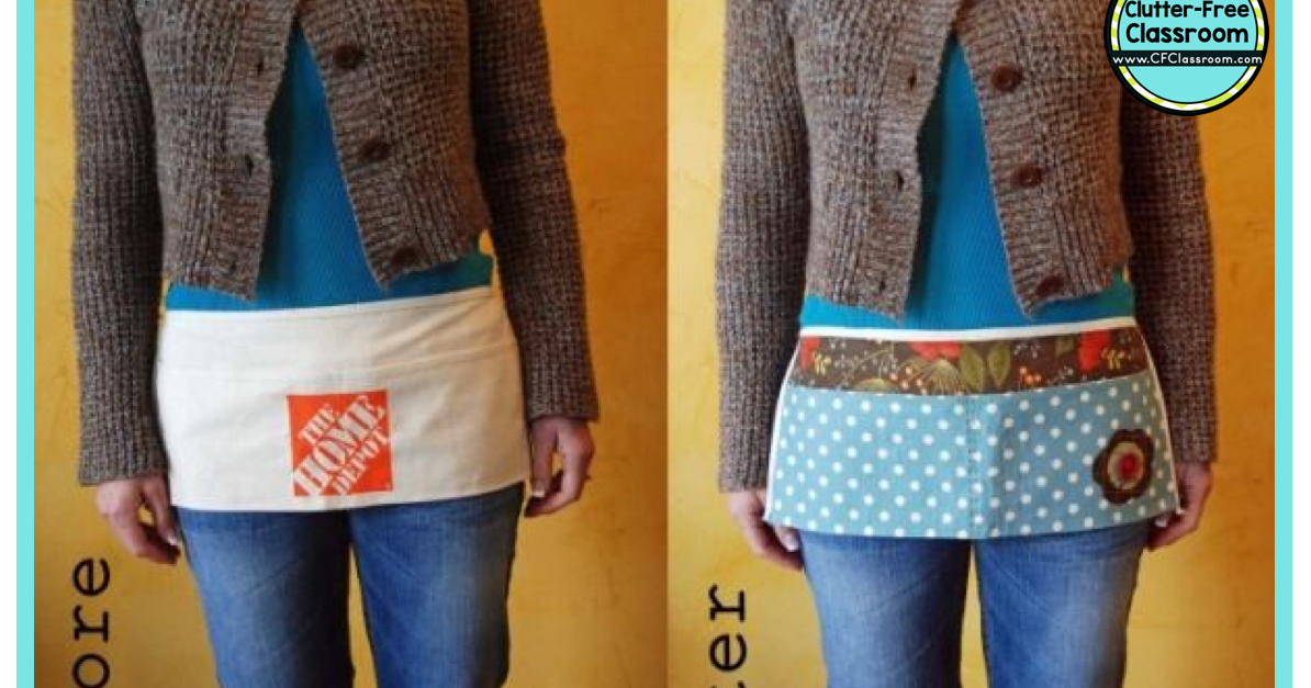 HOW TO MAKE A NOSEW APRON FOR TEACHERS ClutterFree Classroom