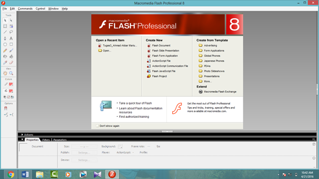 Untuk melihat hasil animasi pada program macromedia flash dengan menggunakan kombinasi tombol