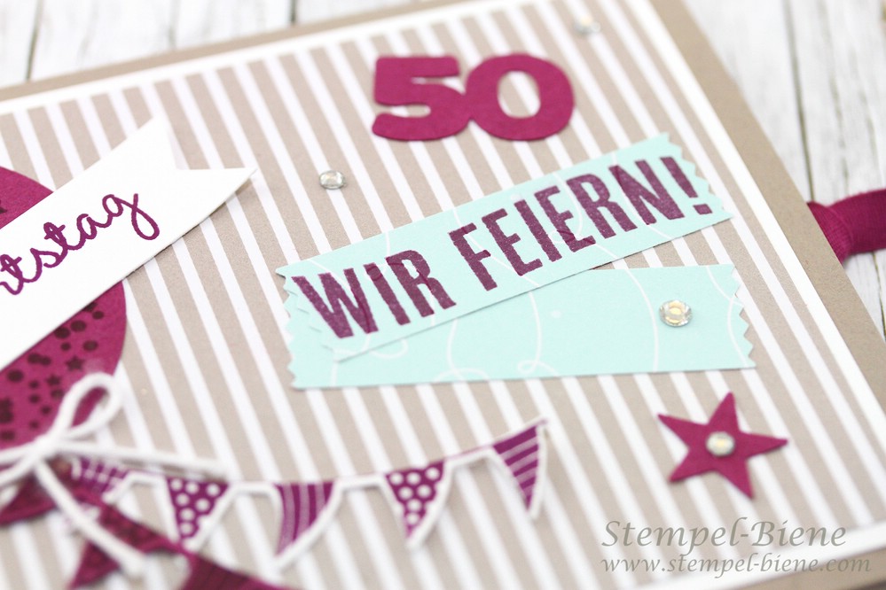 Stempel Biene Ziehkarte Zum 50 Geburtstag Mit Anleitung
