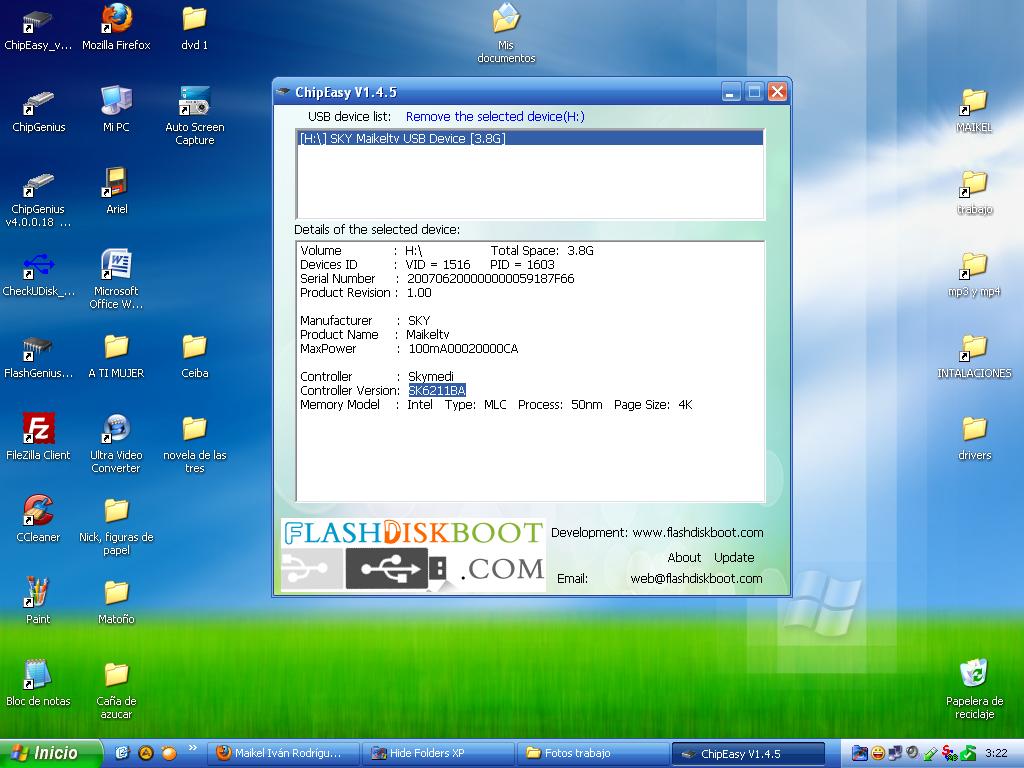 Reparación memorias flash (DATOS): Skymedi