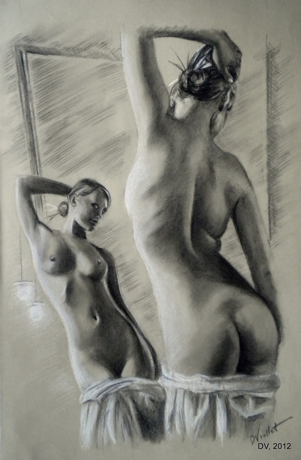 תוצאת תמונה עבור ‪femme nue devant un miroire‬‏