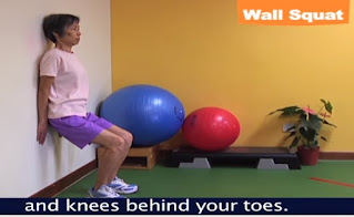 Stretching Wall Squat exercise