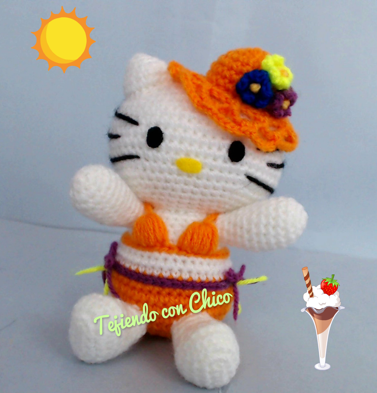 muñeca kitty tejida al crochet
