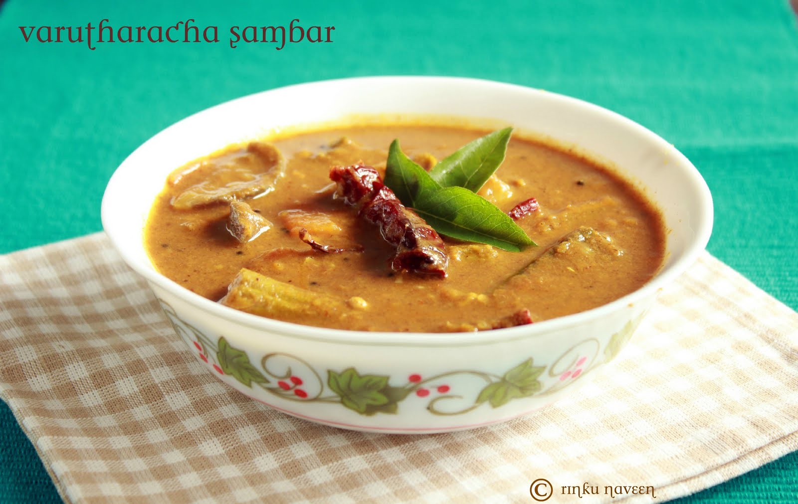 My Food Treats Varutharacha Sambar / Sambar with Roasted Coconut and