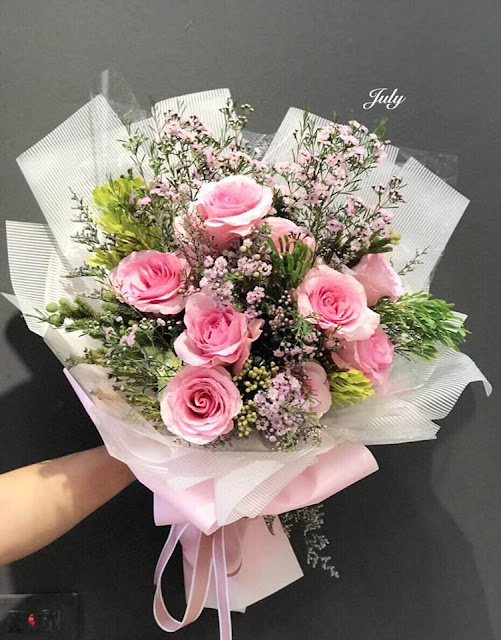 hoa chuc mung sinh nhat mau hong