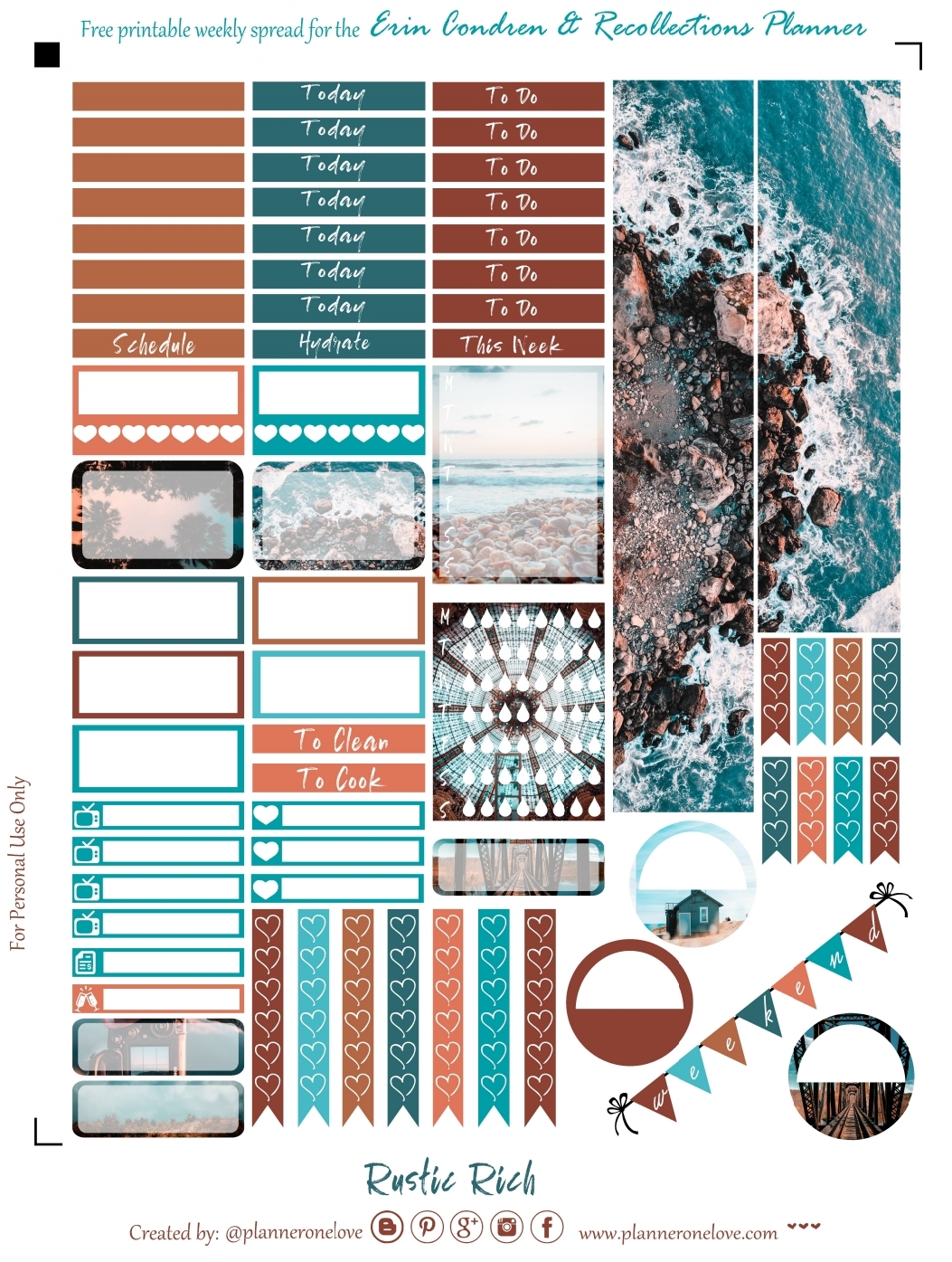 Free Aesthetic Vibes Printable With Silhouette Studio Cut File for the EC &  Recollections Planner - Planner Onelove