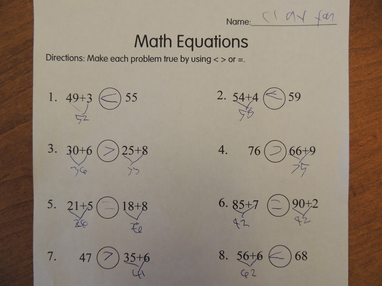 Math Equations For 2nd Graders