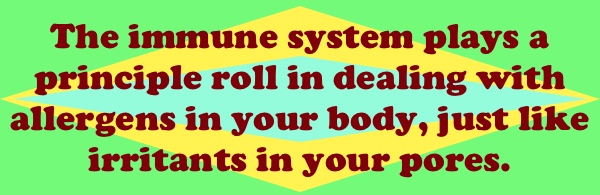 The immune system plays a principle roll in dealing with allergens in your body, just like irritants in your pores.