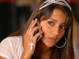 trisha talking on phone