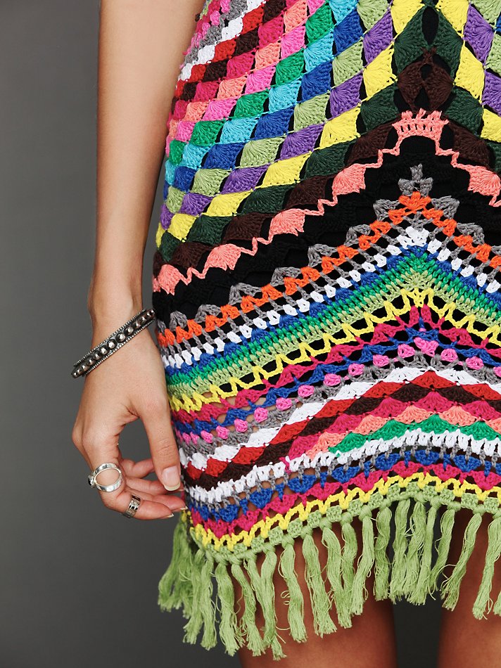 Crinochet Free People Connected in Crochet Fringe Dress