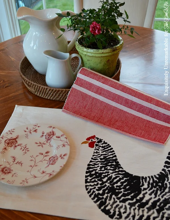 Stenciled Rooster Farmhouse Placemats