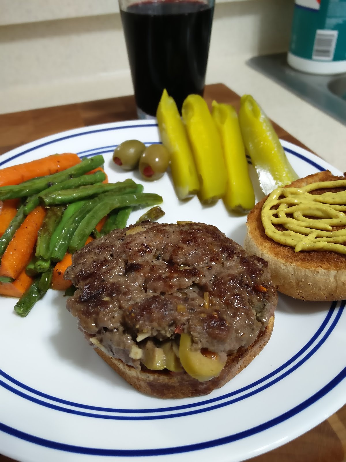 Great Food and Great Drink Olive Burger (experiment)