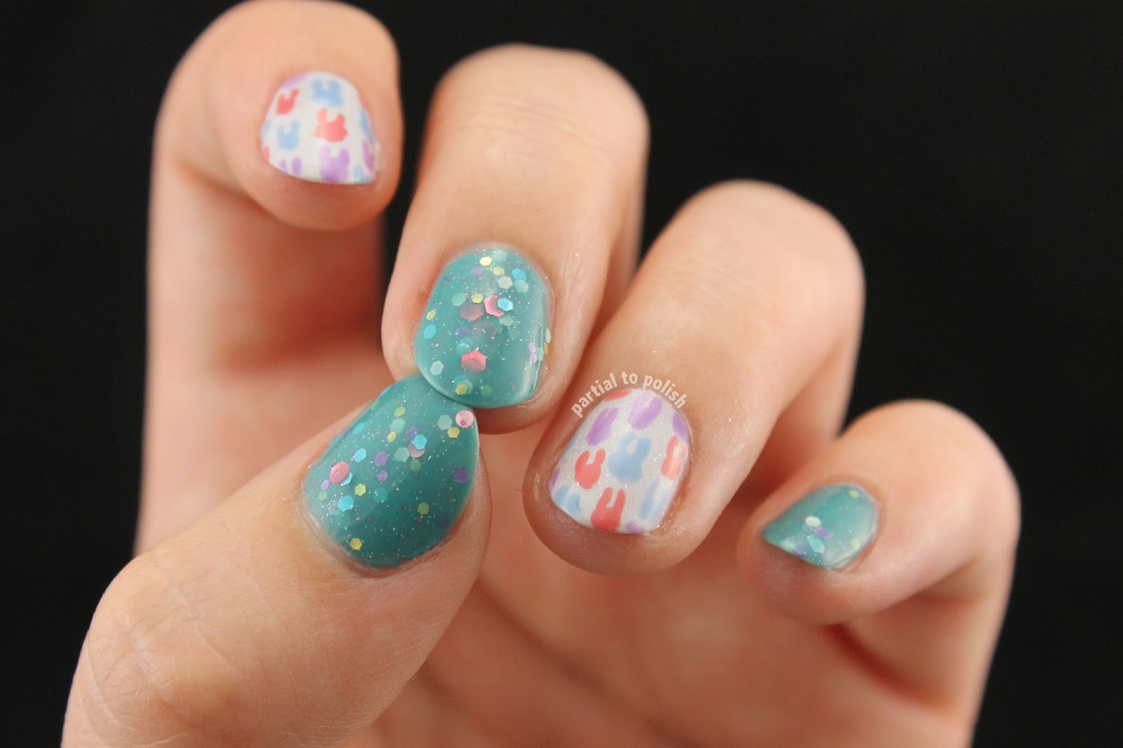 Partial to Polish Tooth Nail Art Featuring KBShimmer Laugh Myself Lily