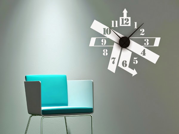 Stylish wall decals as original wall clocks