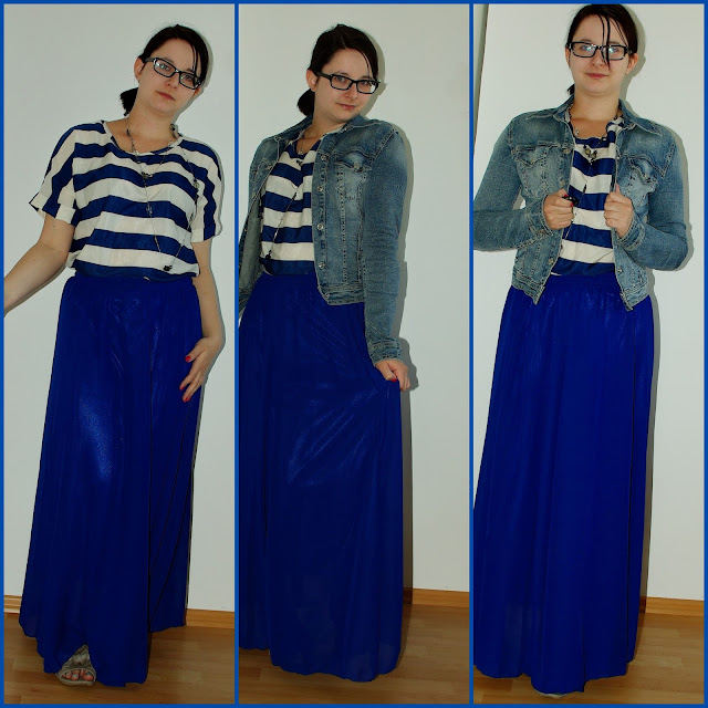 [Fashion] Sea You: Blauer Maxirock und Streifen-Shirt // Blue Maxi Skirt & Stripes