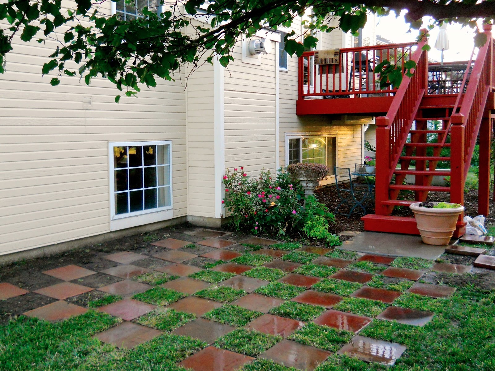 A Kansas Prairie Garden Checkerboard patio