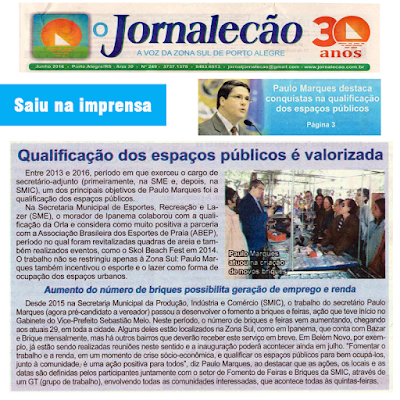 Jornalecão destaca trabalho de Paulo Marques em Porto Alegre