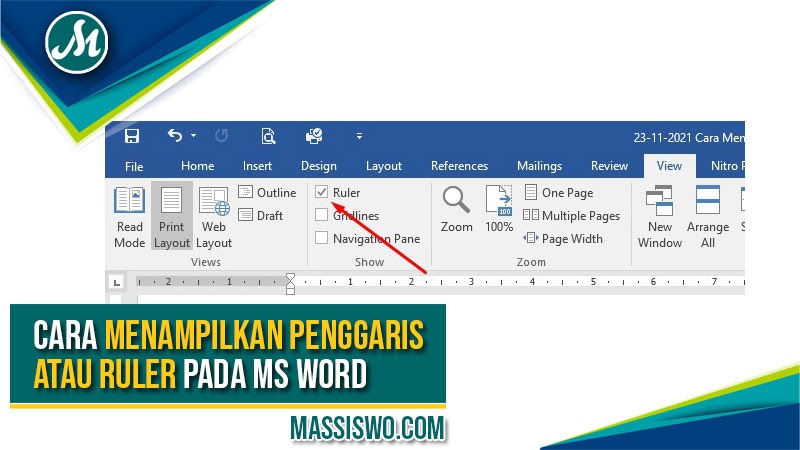 Memunculkan penggaris di word