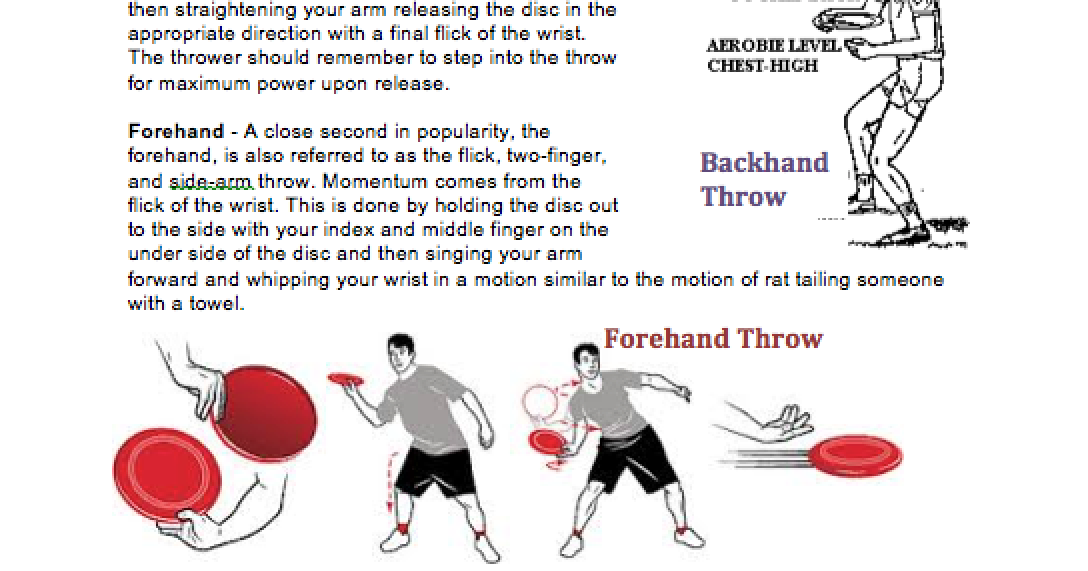 Mr. Redic's Physical Education Site Various Disc Throws