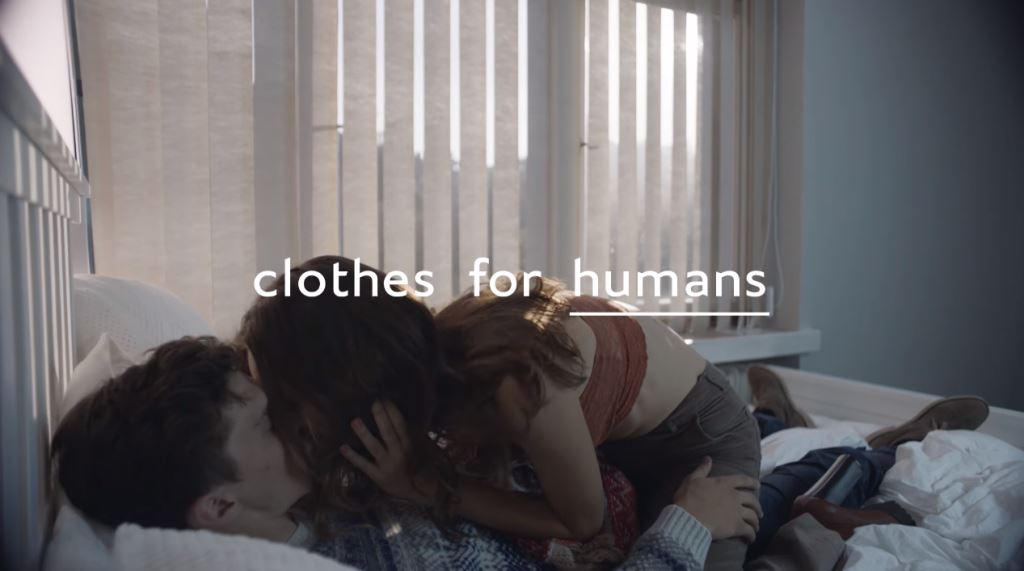 Modella Pubblicità Benetton mamma e papa' spot Cloths for Humans testimonial