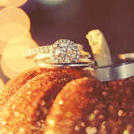Wedding Rings and glitter pumpkin