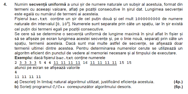 rezolvare sesiunea speciala BAC 2014 matematica informatica