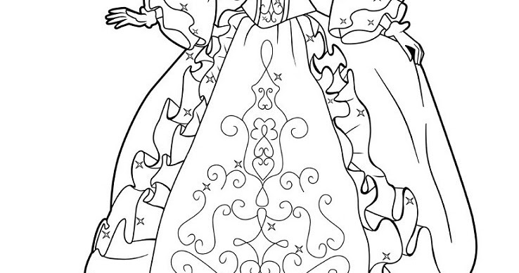 gambar boneka barbie untuk mewarnai gaun pink