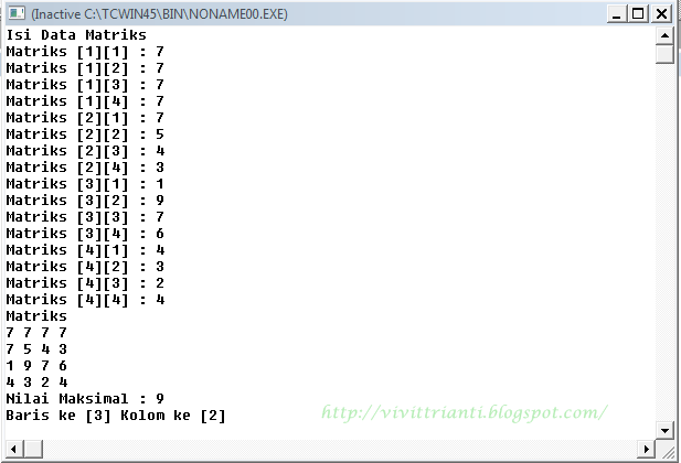 C++ : Program Mencari Nilai Maksimal dalam Matriks | 