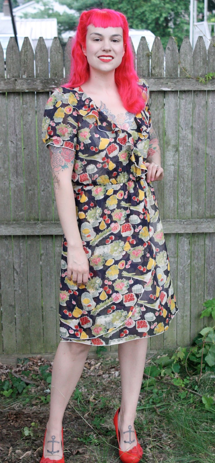 Gertie's New Blog for Better Sewing: Fruity Floral 40s Chiffon Dress