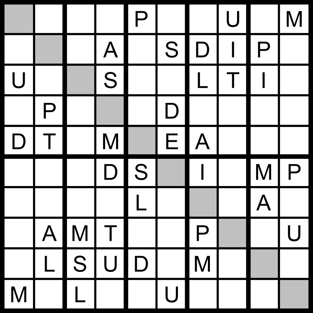 Magic Word Square New Word Sudoku Puzzle for Thursday, 9/7/2017