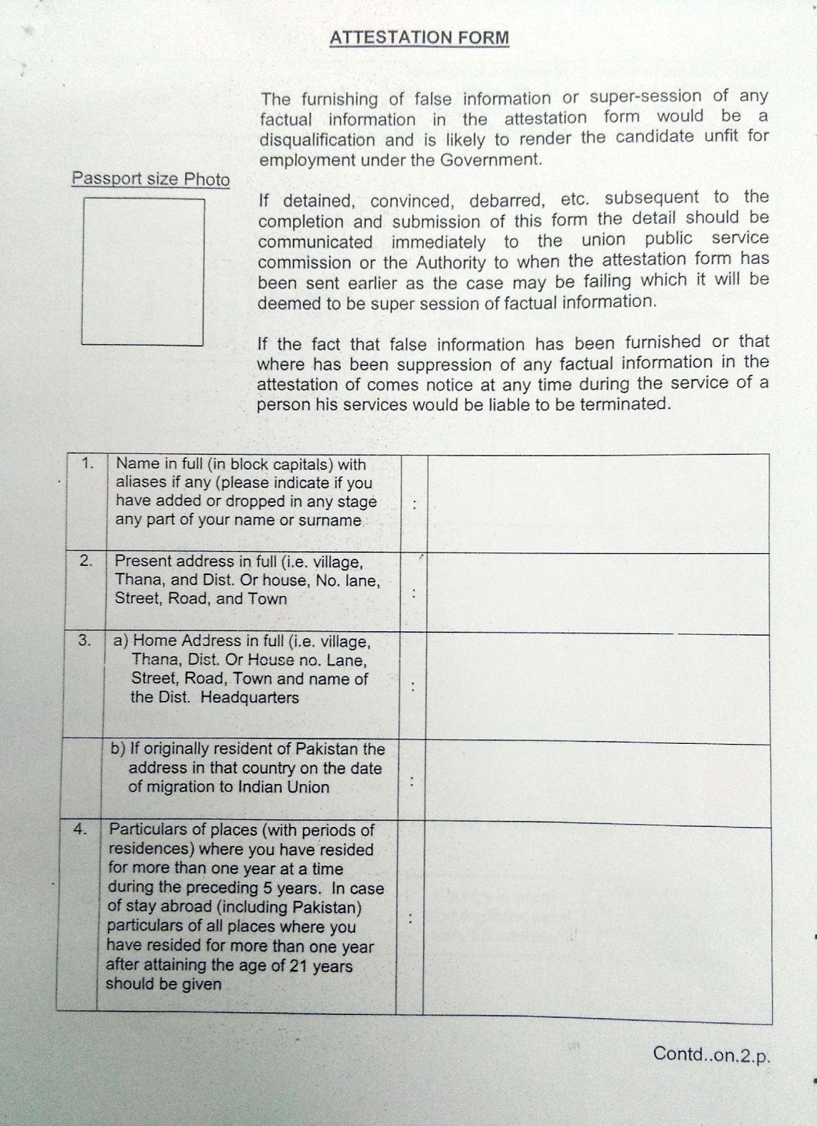 jagtial post proforma of attestation forms proforma forms