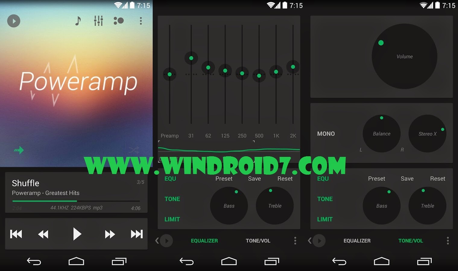 Poweramp skin 5in1 Dark Now v1.0.3 Apk Salas Android
