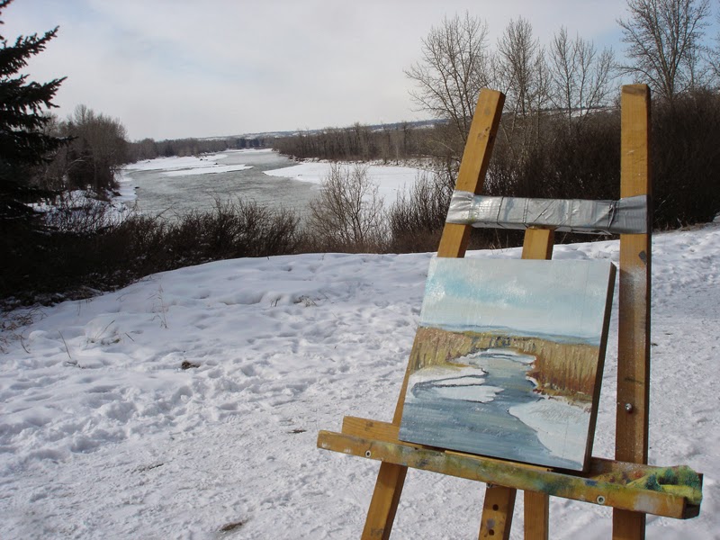 Verna Vogel landscape painting on location