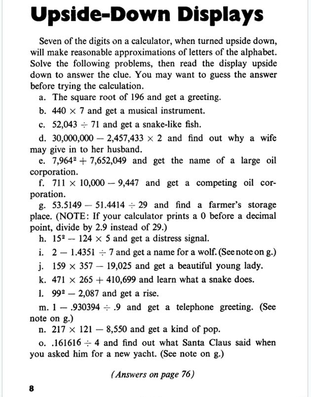 3,1416....DAMICALC UPSIDEDOWN CALCULATOR DISPLAYS