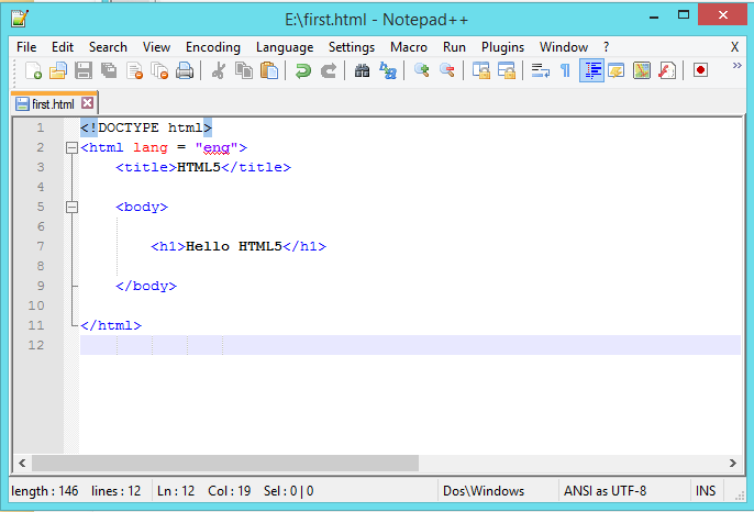 Learn HTML5 : HTML5 Tags - doctype , html , head ,title , body ...