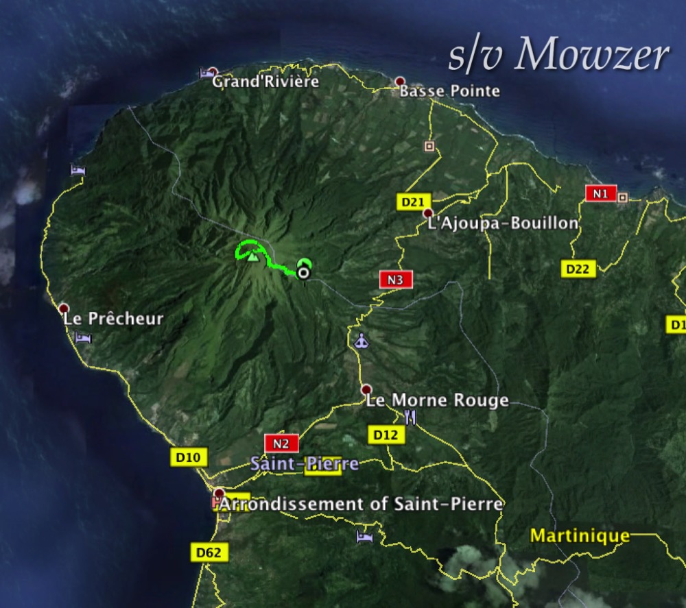 s/v Mowzer Conquering Mt. Pelee