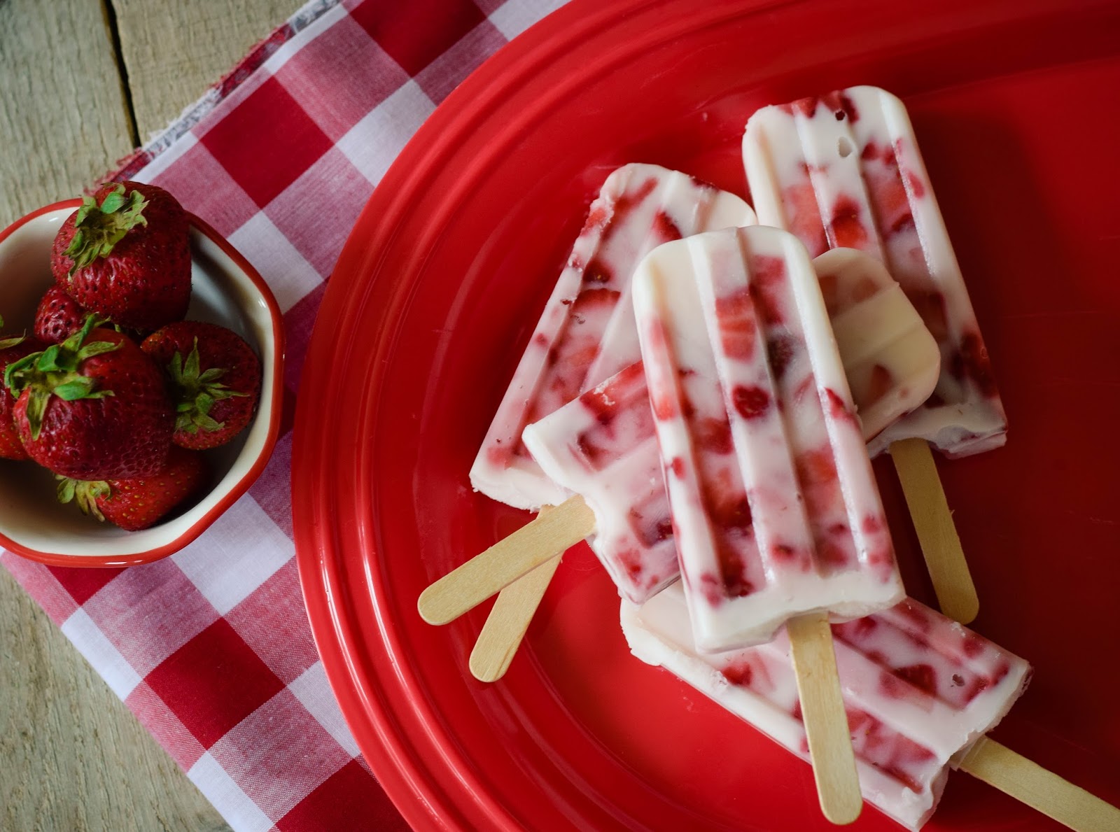 The Backroad Life Strawberries and Cream Popsicles