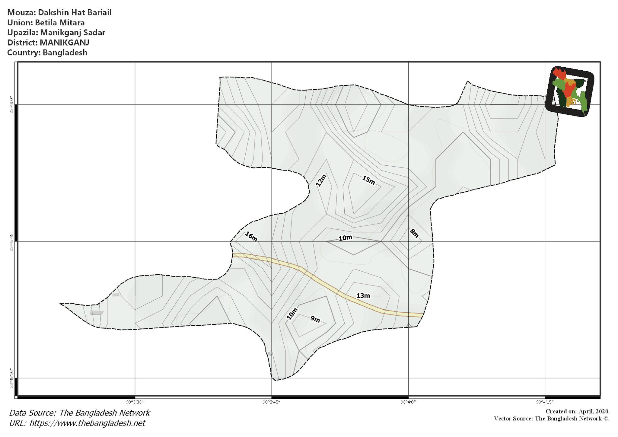 Map of Dakshin Hat Bariail Mouza of Manikganj Sadar Upazila, MANIKGANJ Map of Dakshin Hat Bariail Mouza of Manikganj Sadar Upazila, MANIKGANJ, Bangladesh.