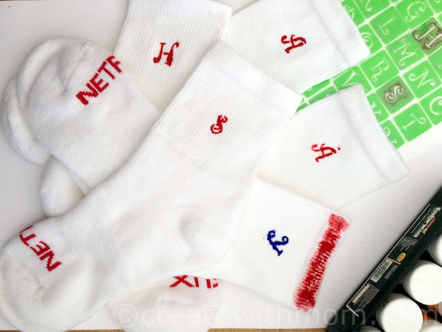 Adding Monogram to Socks