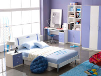 blue teenage bedroom