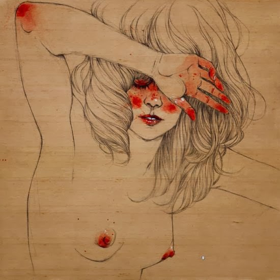 Conrad Roset pinturas aquarelas borradas mulheres seminuas coloridas