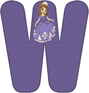 Abecedario Morado con la Princesa Sofía. Purple Alphabet with Sofia the First. 