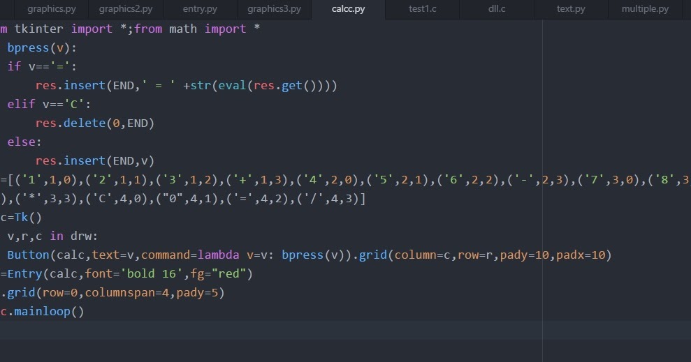 programming: simple calculator in python 3